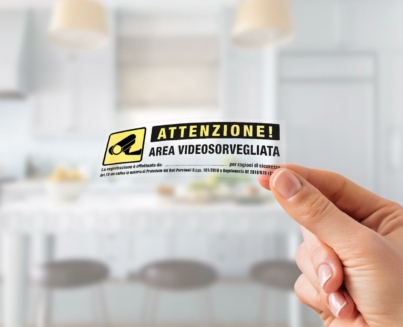 ADESIVI AREA VIDEOSORVEGLIATA TRASPARENTI GIALLO NERO 15X5 CM READYPRINT ( (4)