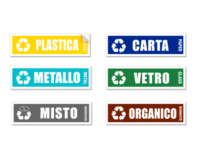 ADESIVI FULLCOLOR PER DIFFERENZIATA CON LOGO RICICLO READYPRINT