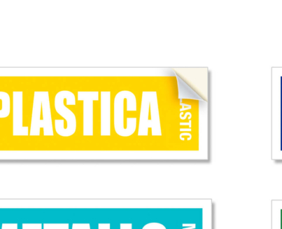 ADESIVI FULLCOLOR PER DIFFERENZIATA CON LOGO RICICLO READYPRINT