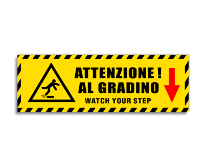 CARTELLO ADESIVO ATTENZIONE-AL-GRADINO-30x10 CM