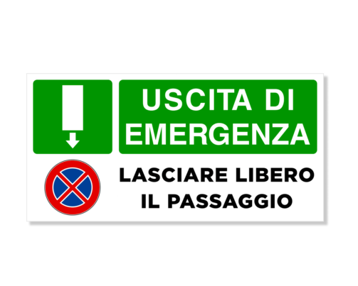 CARTELLO USCITA DI EMERGENZA ITA LASCIARE LIBERO IL PASSAGGIO READYPRINT.I