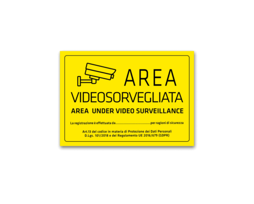 ADESIVI VIDEOSORVEGLIANZA INTERNO VETRINE